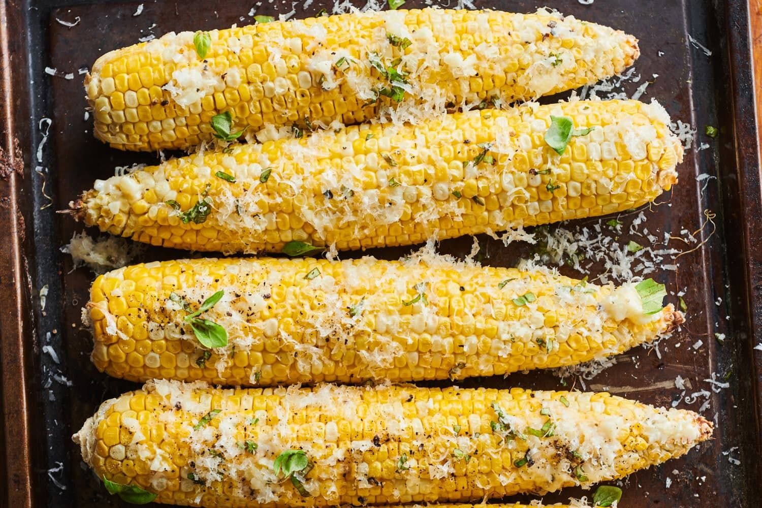 Corn and cheese in the oven