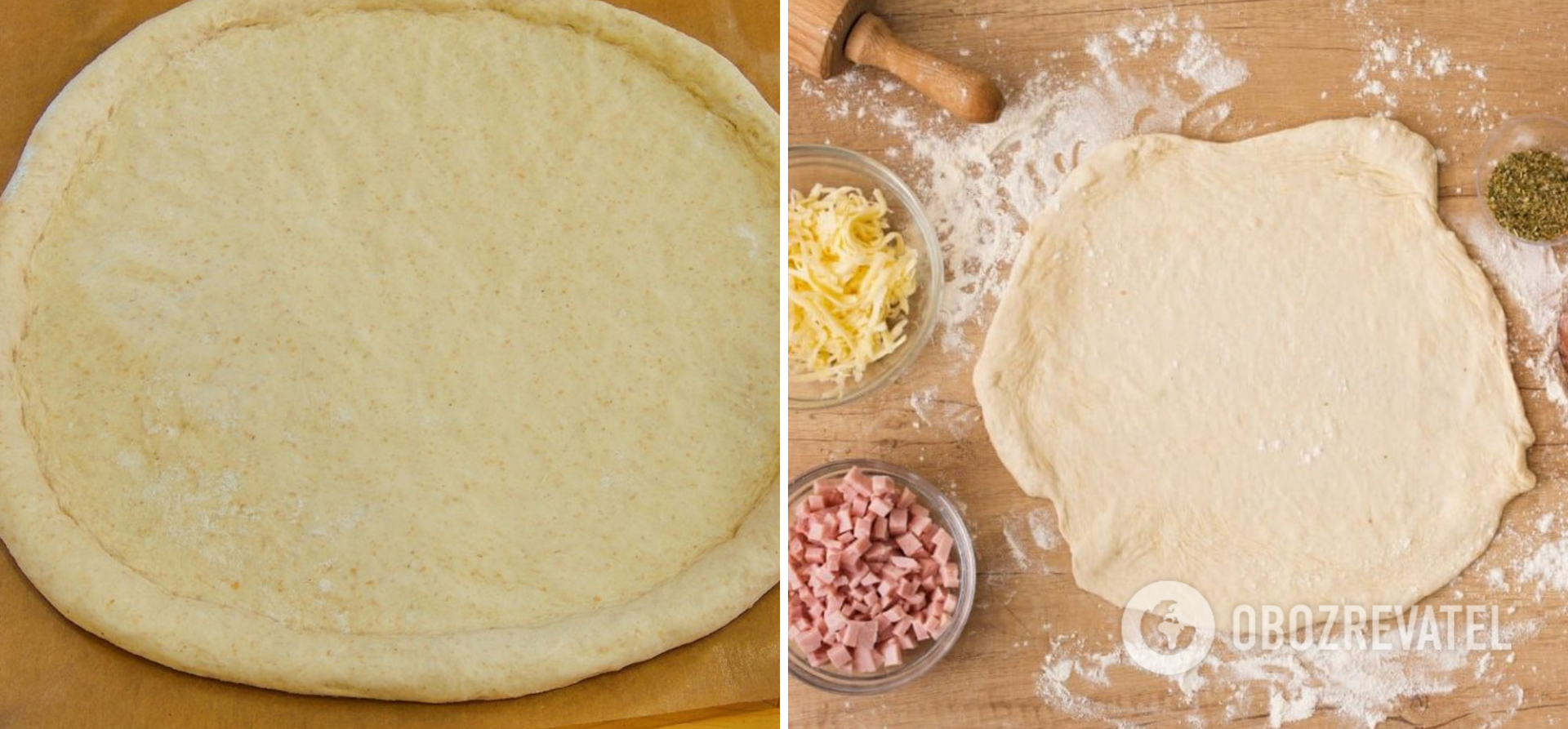 Thin pizza dough