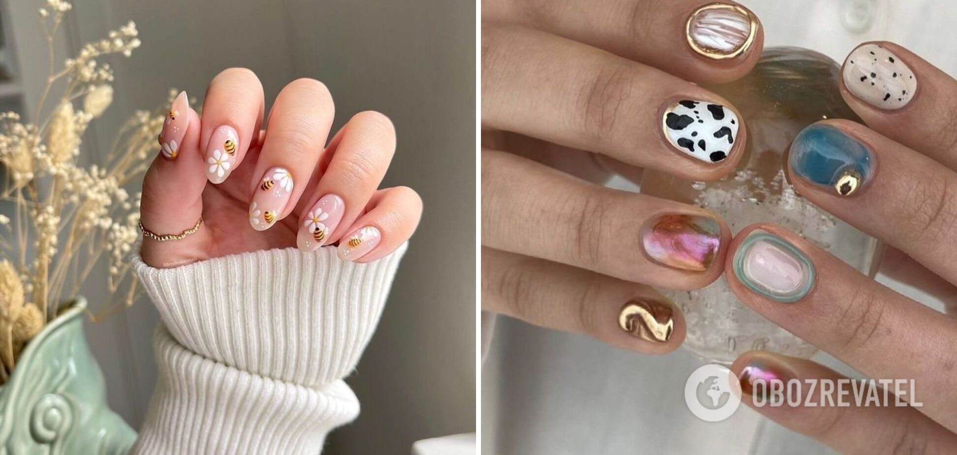 A tea set, a grandmother's towel, and others. 10 ideas for a ''village'' manicure that will help you plunge into childhood