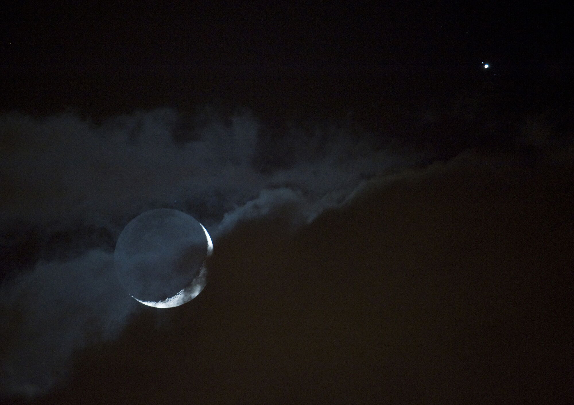 Moon and Venus in the night sky