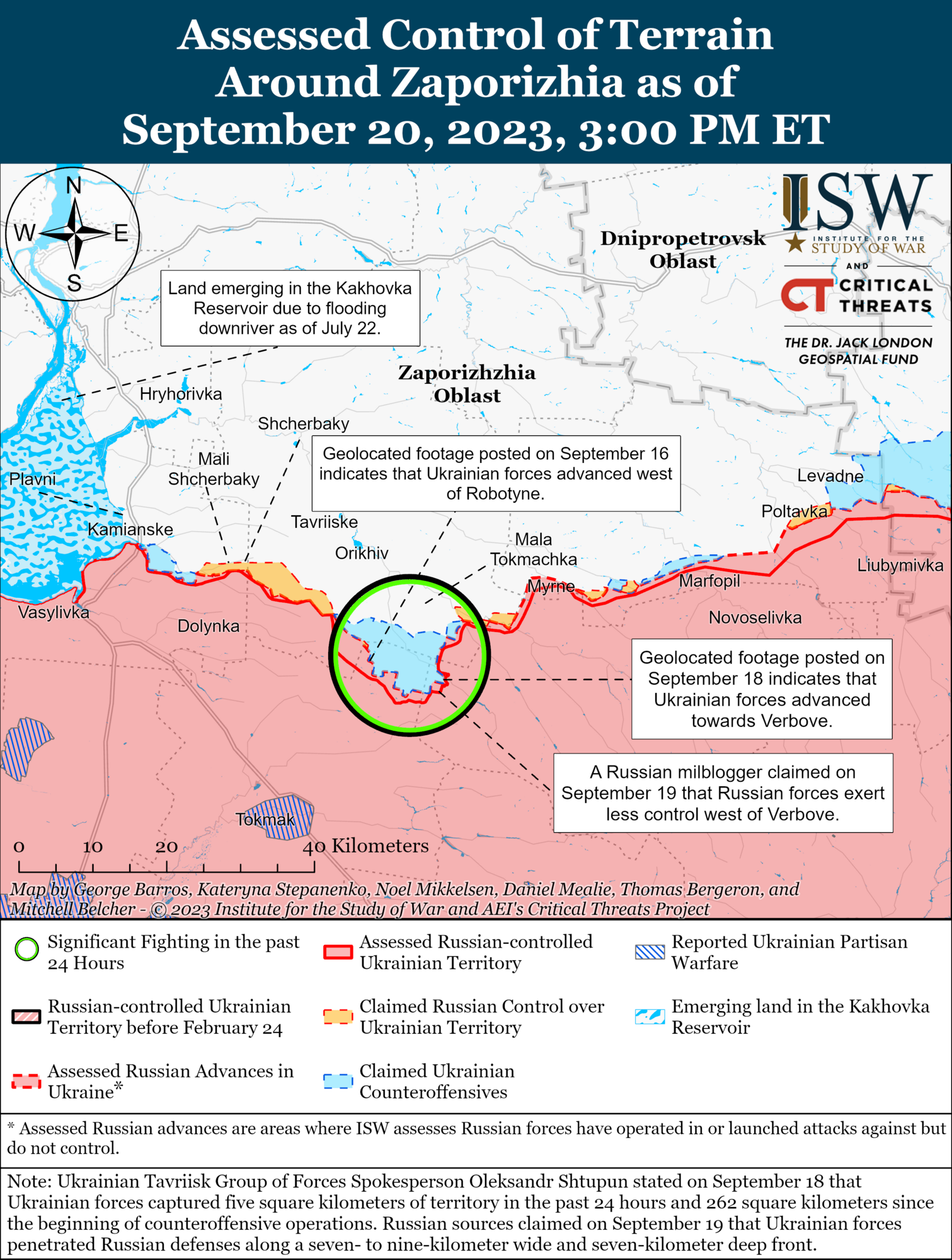 Fighting in Zaporizhzhya region. Map.