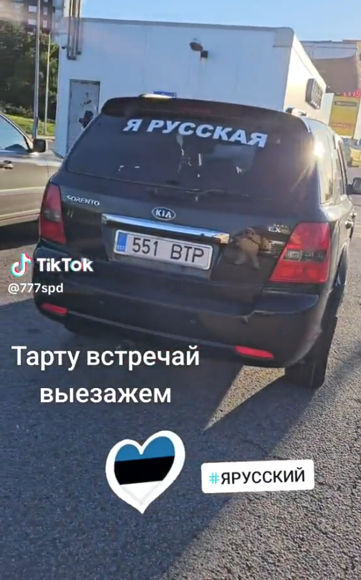 Russians in Tallinn threw a hysterical tantrum because the police forced them to remove ''I am Russian'' stickers from their cars. Video