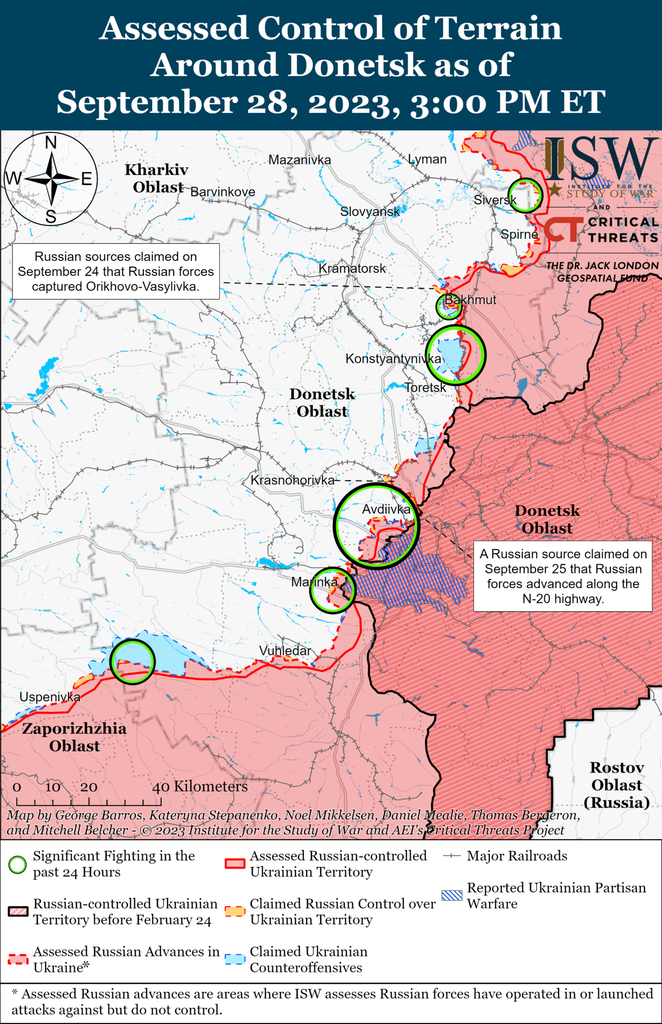 Fighting in the Donetsk region.