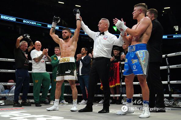 An unbeaten boxer won a fight in England in 54 seconds. Video