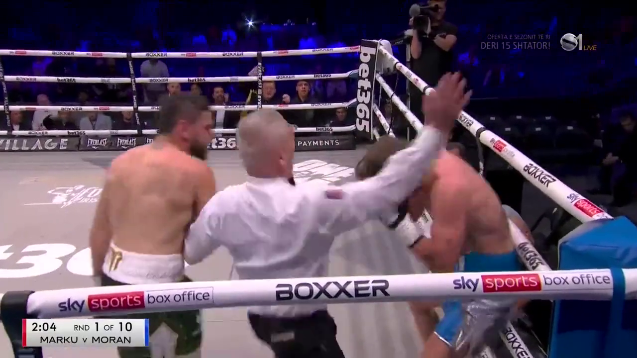 An unbeaten boxer won a fight in England in 54 seconds. Video