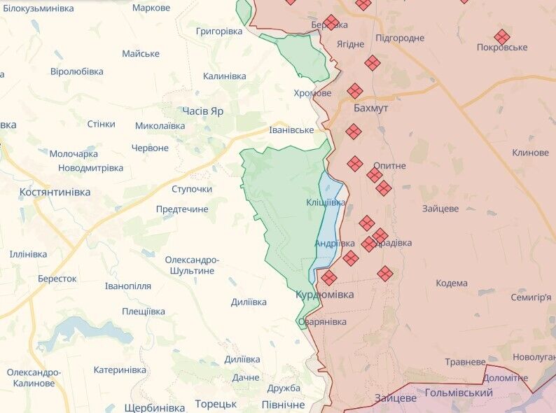 ISW: Ukraińskie Siły Zbrojne nacierają w sektorze Bachmut. Mapa