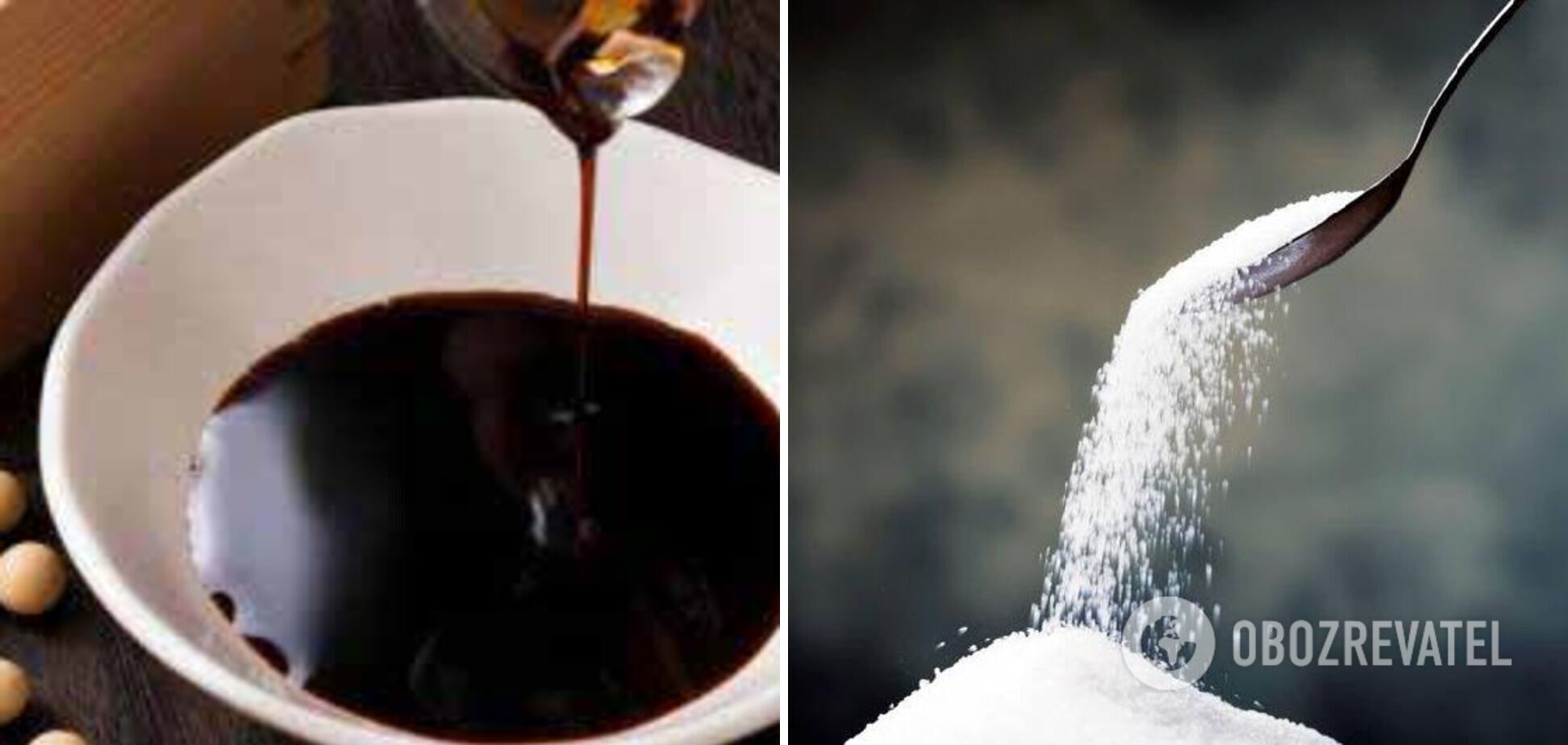 Soy sauce and sugar - ingredients for dressing