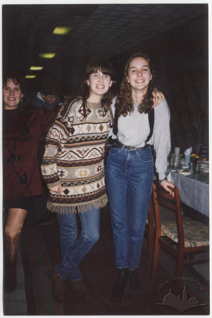 Second-year students of the Kyiv National Economic University celebrating their birthday. Kyiv, 1995.