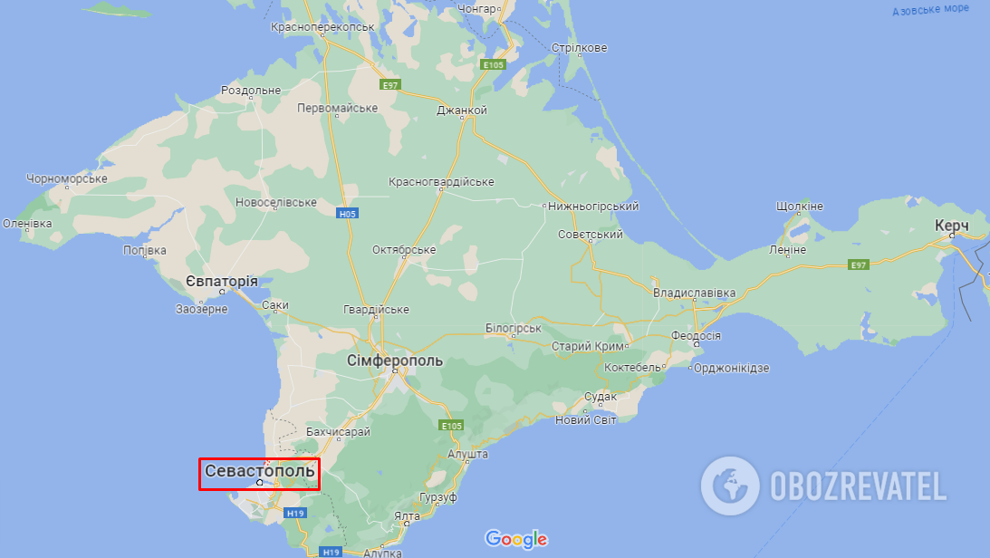 Sevastopol on the map