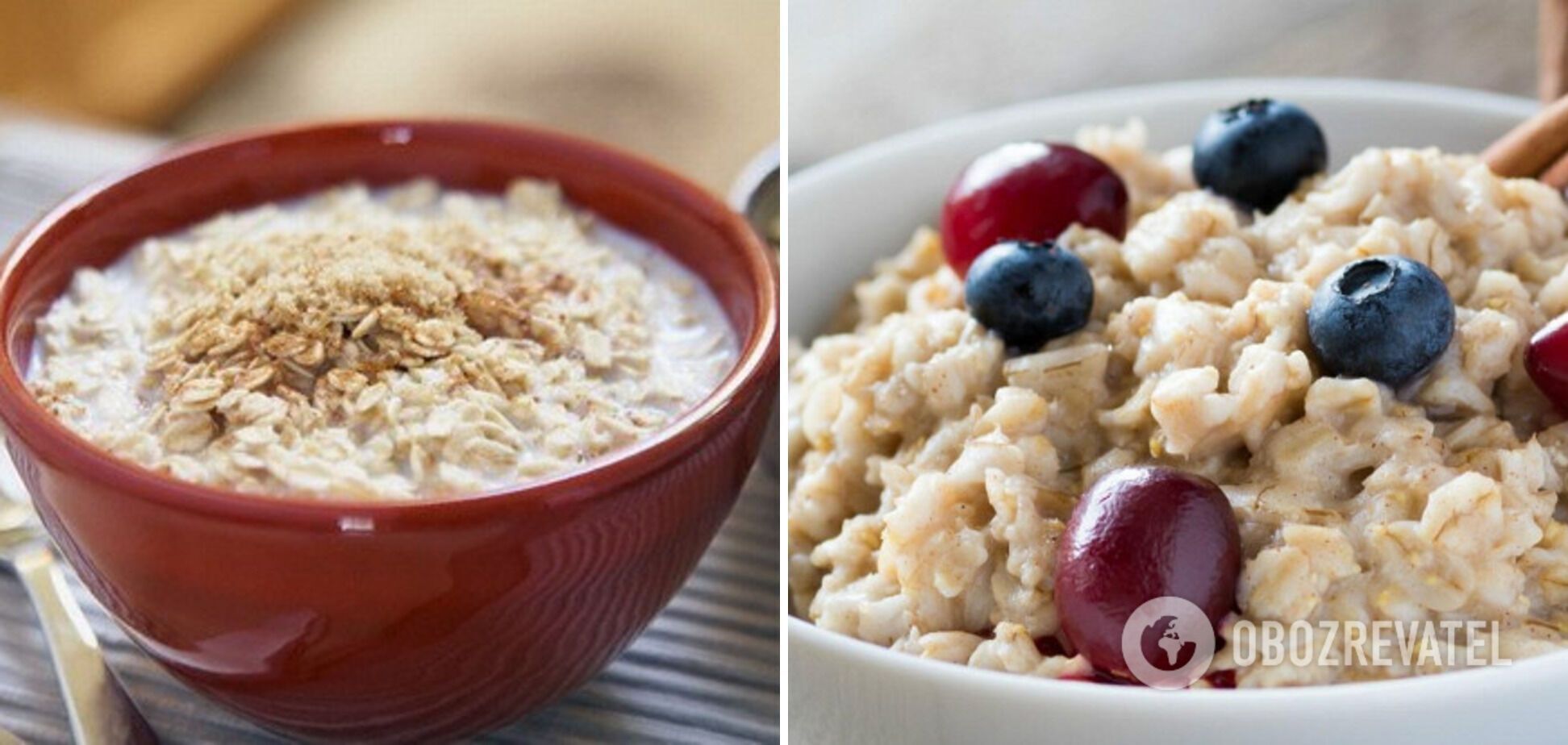 Oatmeal with cinnamon and berries