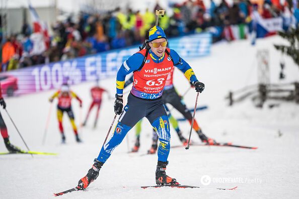 A biathlete from the Ukrainian national team finished last in the World Cup race