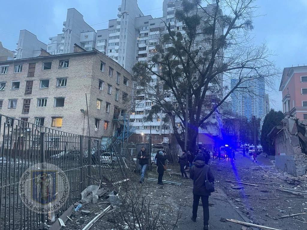 Damaged buildings and more than 20 victims: consequences of the Russian missile strike on Kyiv. Photos