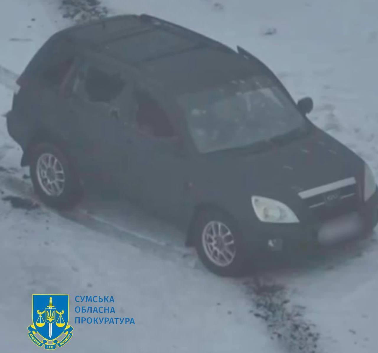 Prosecutor's Office shows photos of car in which Russians shot brother and sister in Sumy region