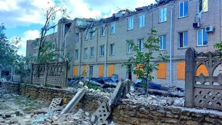 Beryslav hospital after Russian strikes