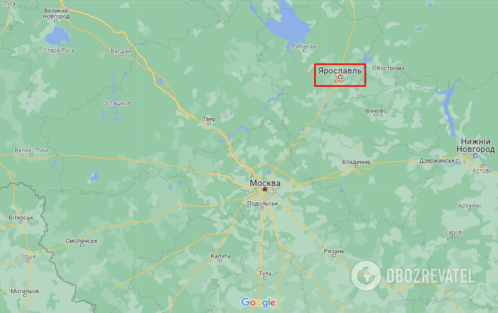 Yaroslavl (Russia) on the map.