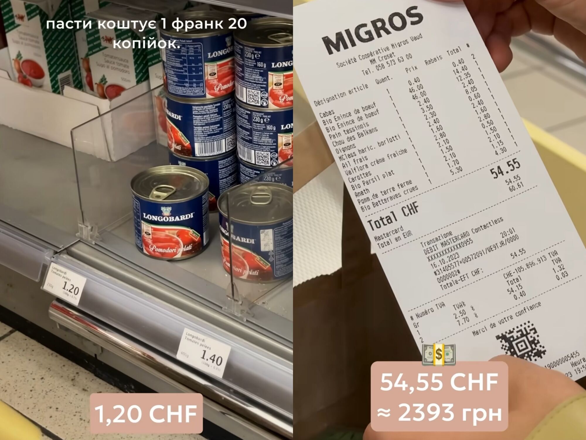 Ivanna Onofriychuk filmed a video from a supermarket in Switzerland, where only cabbage cost 350 UAH