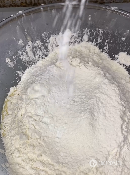 Adding flour