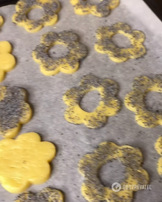 Cookies on a baking sheet