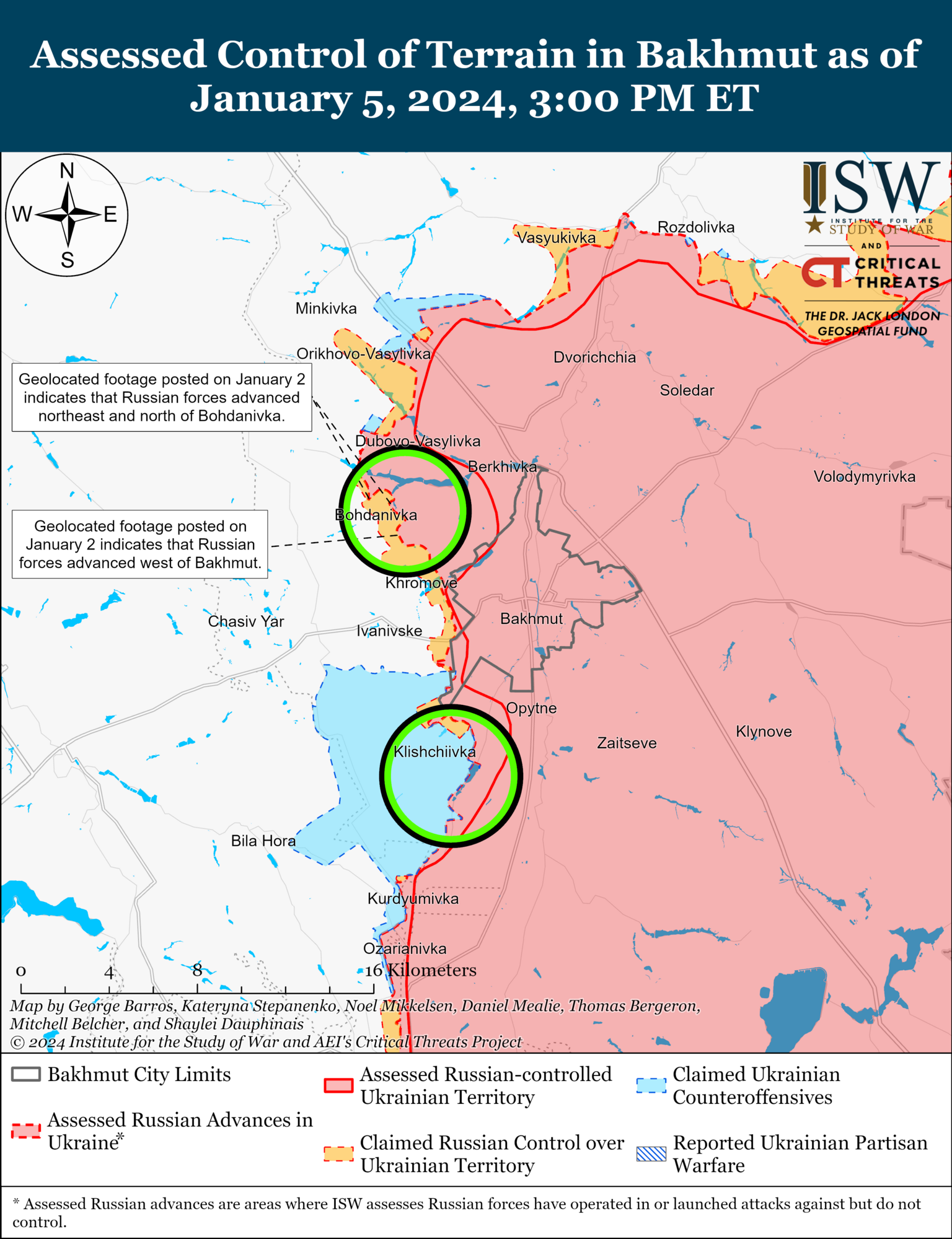 Positional fighting continues near Bakhmut, Russian troops slightly advance near Avdiivka: analysis from ISW