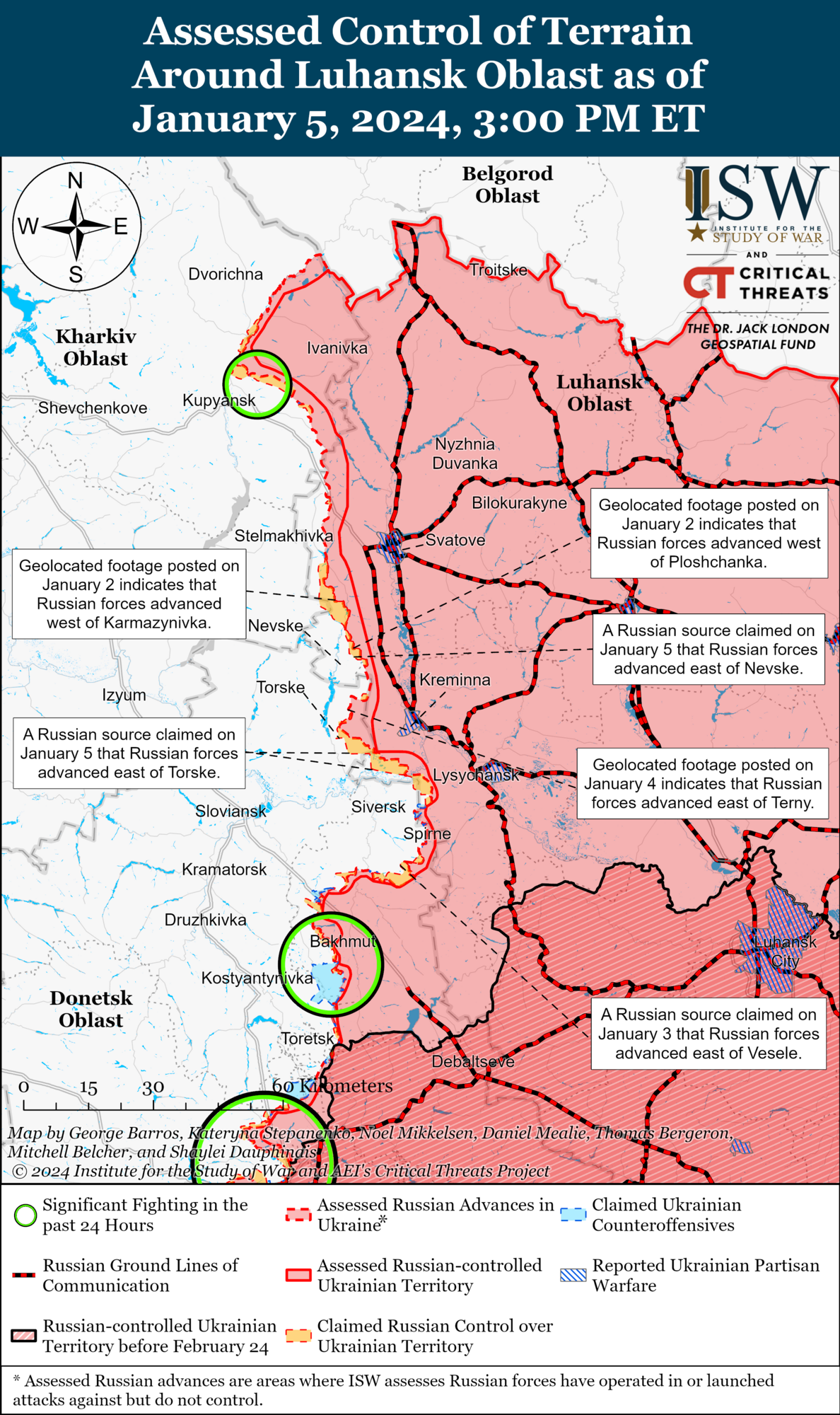 Positional fighting continues near Bakhmut, Russian troops slightly advance near Avdiivka: analysis from ISW