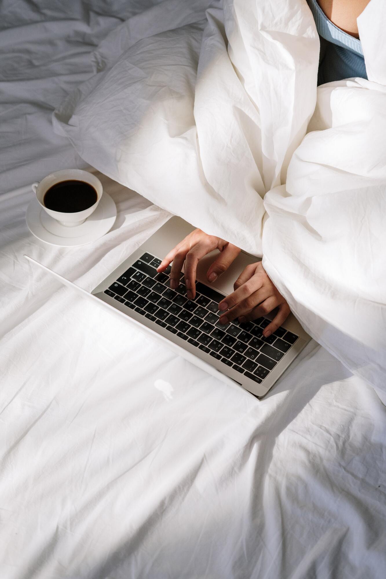For remote work, it's better to create a special place than to sit in bed all day