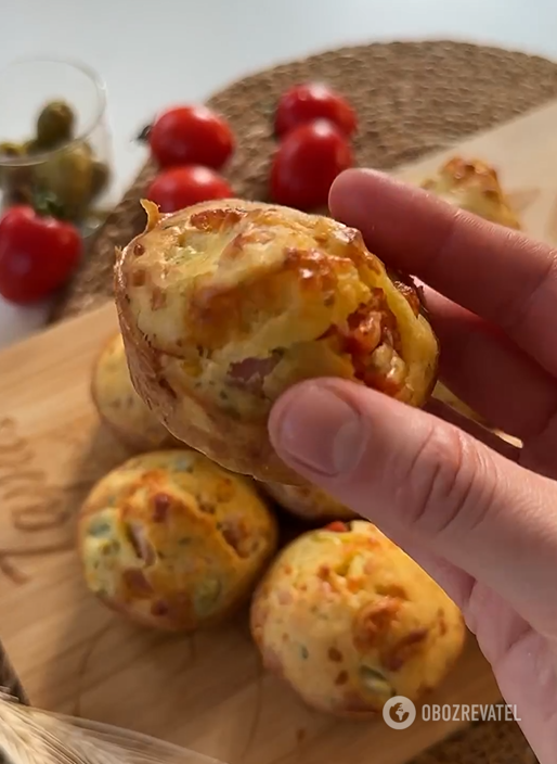 Ready-made pizza muffins