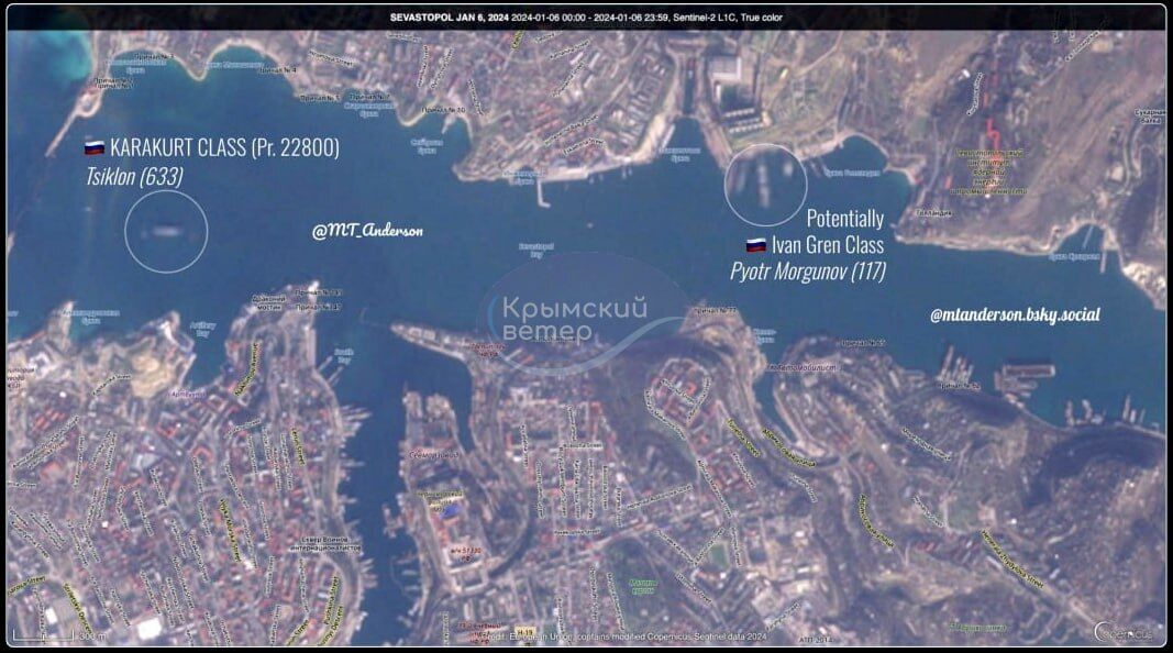 The occupiers have moved the newest large amphibious assault ship to Sevastopol. Photo from the satellite