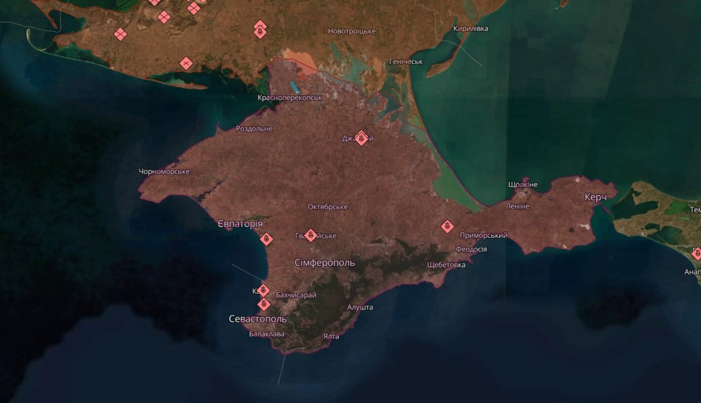 Crimea on the map of hostilities