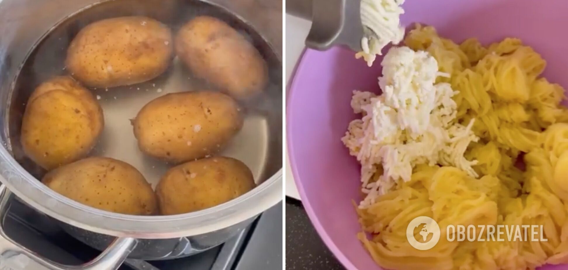 Boiled potatoes for making placek