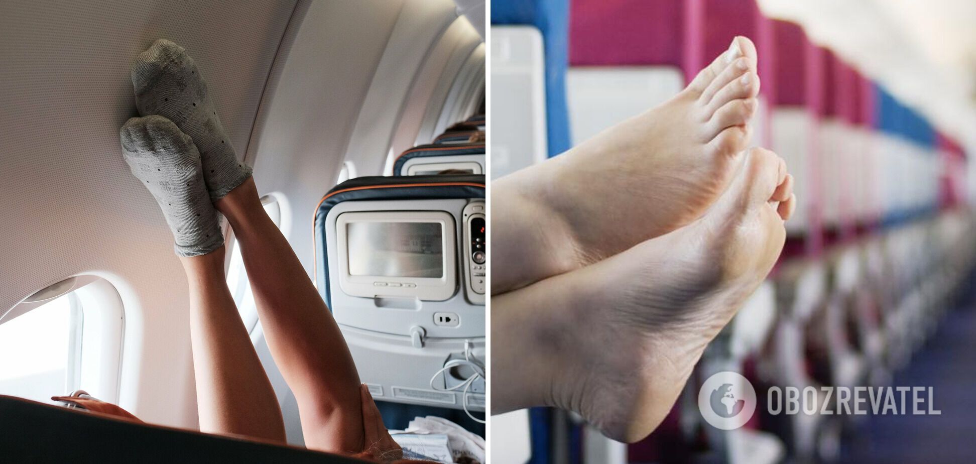 It is not ethical to walk barefoot in the airplane cabin.