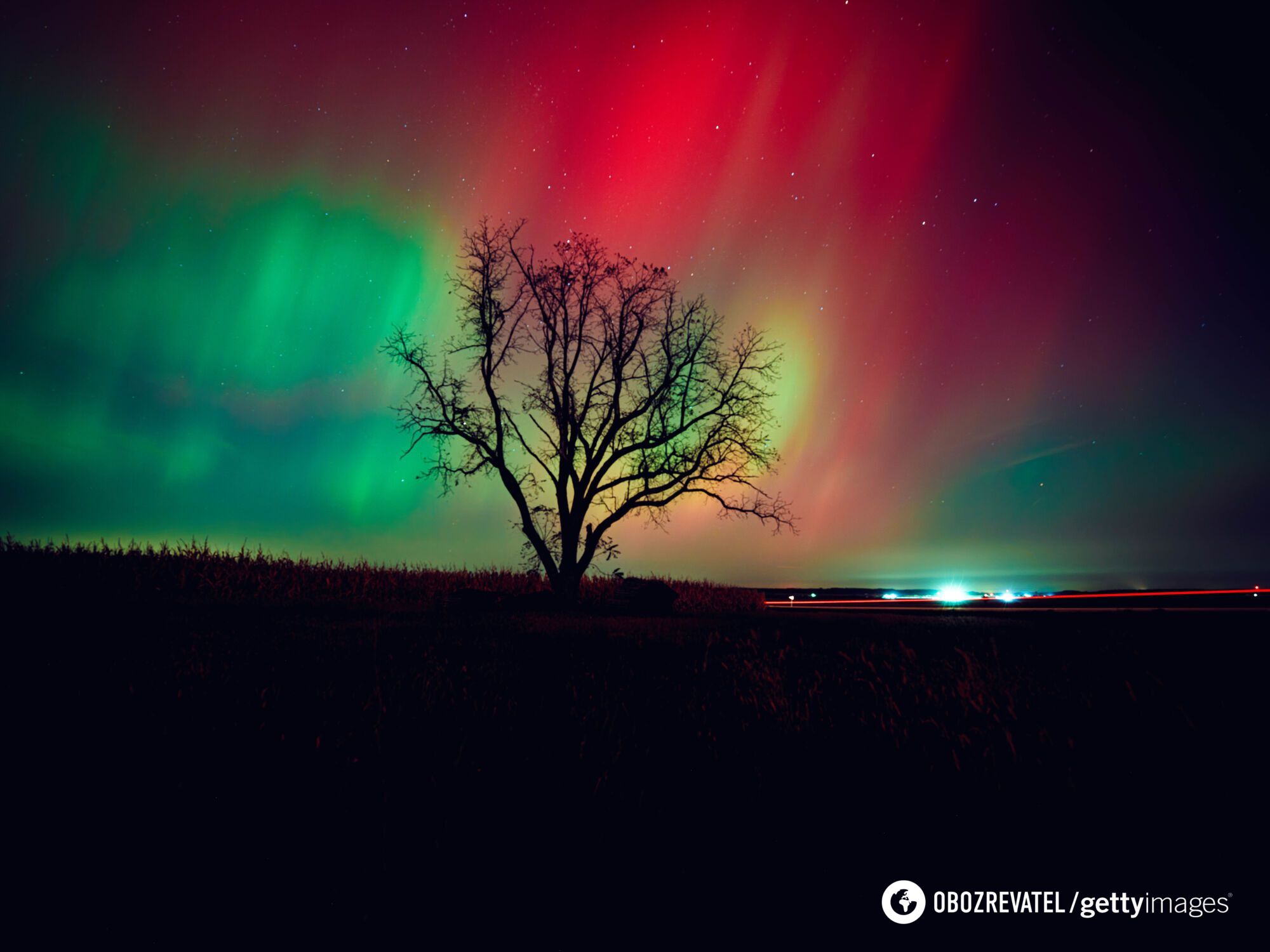 The real magic of nature: the aurora borealis illuminated the world. Photo