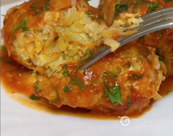 Delicious stuffed cabbage rolls