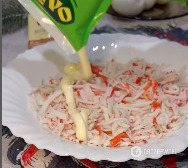 Crab sticks for the dish