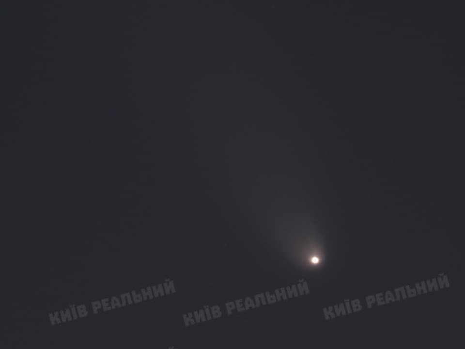 Comet in the dark sky