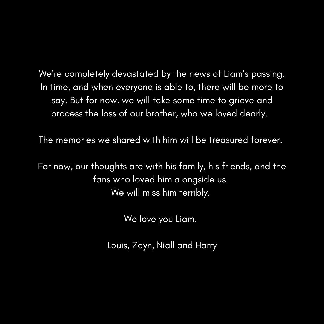 Fans were crying their eyes out near the building: One Direction members pay tribute to Liam Payne, who fell out of a hotel window. Photo