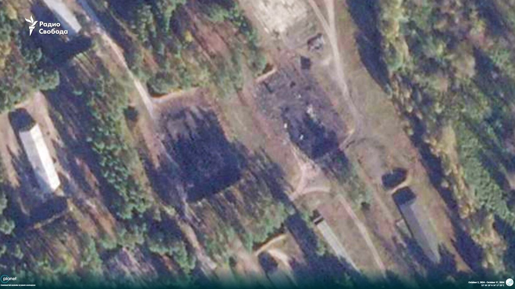 Two buildings completely destroyed: new satellite images of the aftermath of the strike on the weapons depot in the Bryansk region