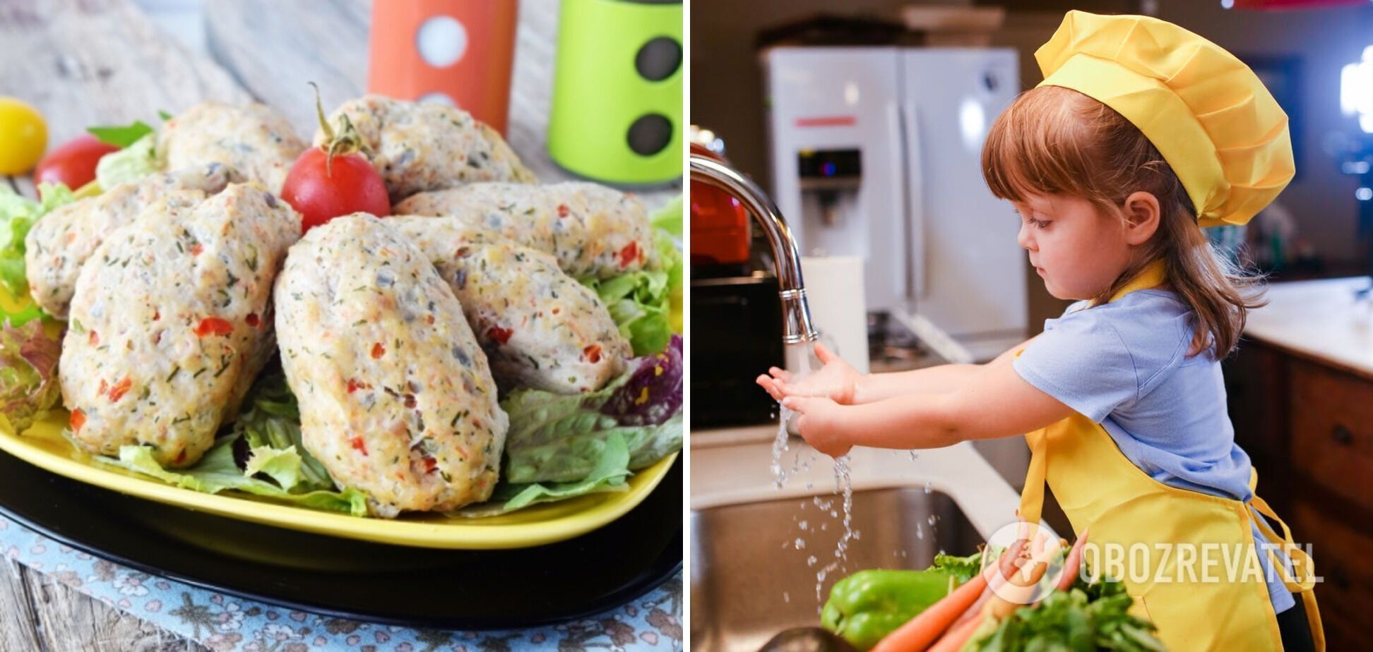 Diet steamed cutlets.