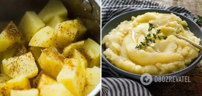 Mashed potatoes for dough