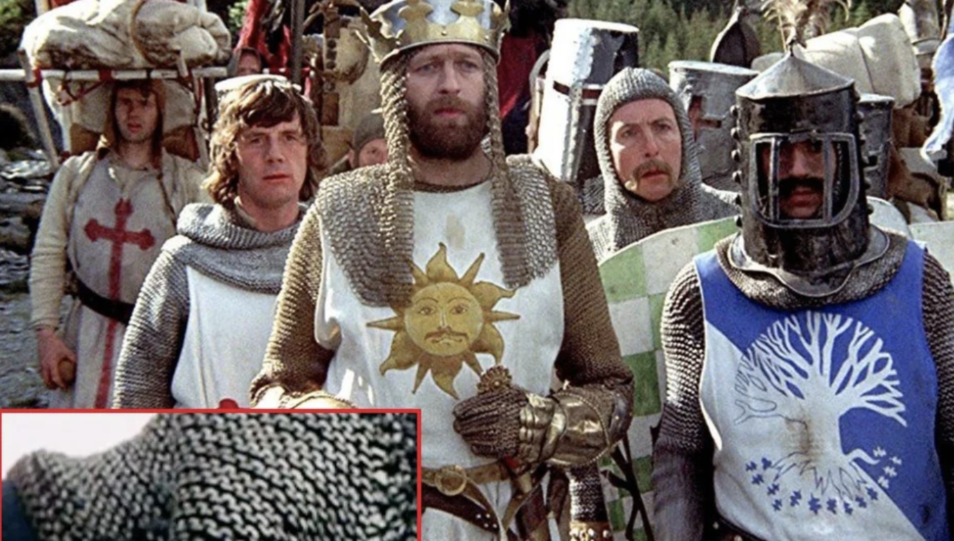 In the movie ''Monty Python and the Holy Grail,'' the warriors' costumes are made of yarn.