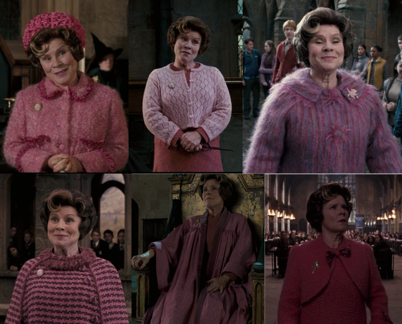 Dolores Umbridge wore darker pink as she grew stronger