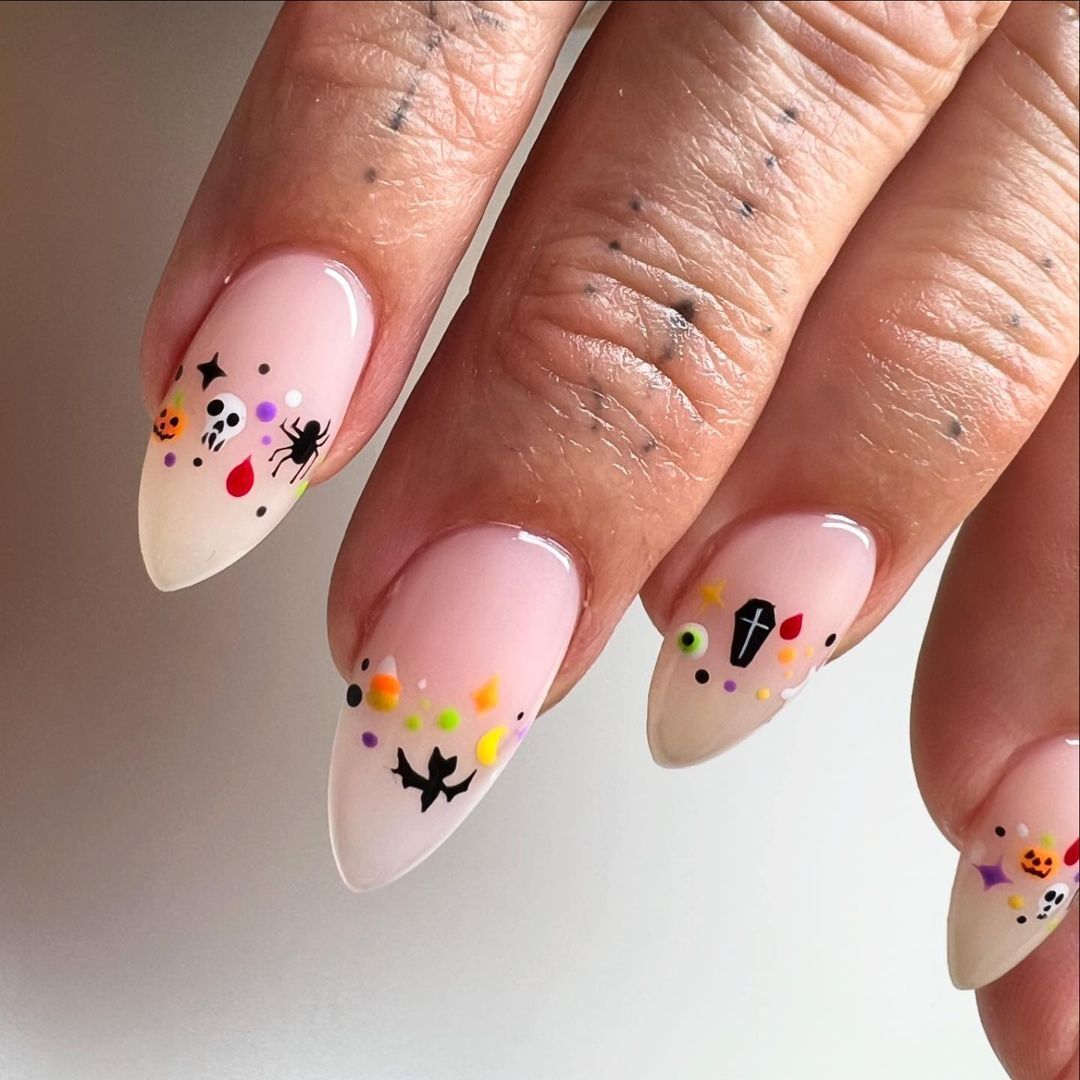 From a witch woman to a mummy and a cowboy skeleton. 10 super stylish Halloween manicure ideas