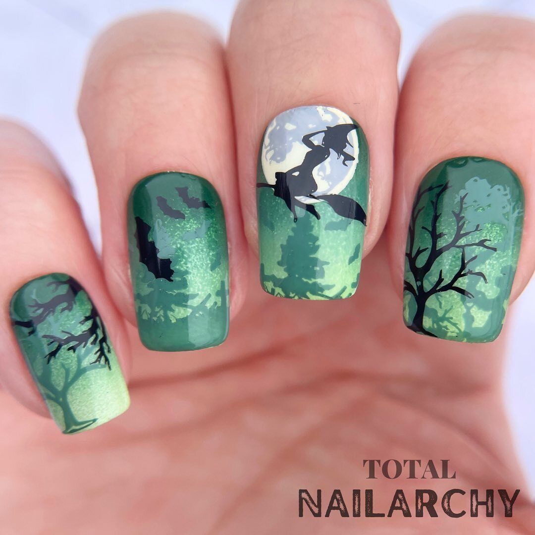 From a witch woman to a mummy and a cowboy skeleton. 10 super stylish Halloween manicure ideas