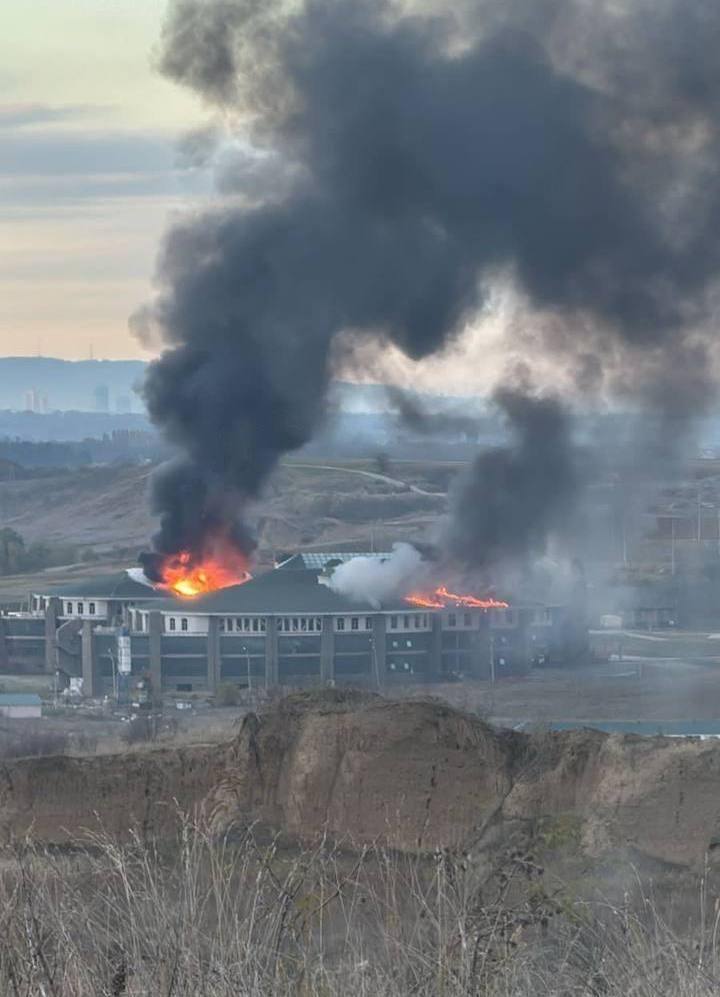 Kadyrov complained about the UAV attack on the University of Special Forces in Chechnya: a fire broke out. Photo