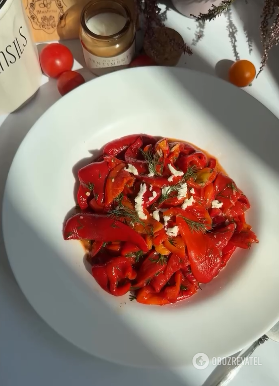 An elementary bell pepper appetizer: you can eat an hour after cooking