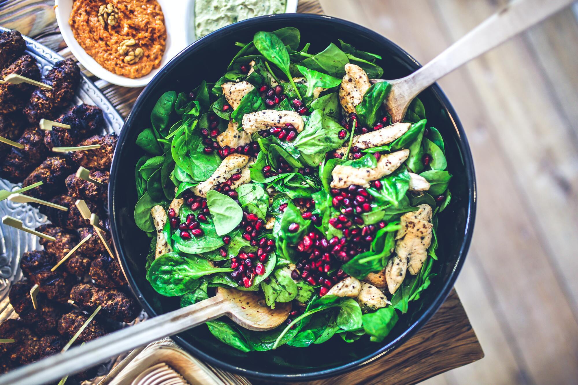 Delicious salad with pomegranate