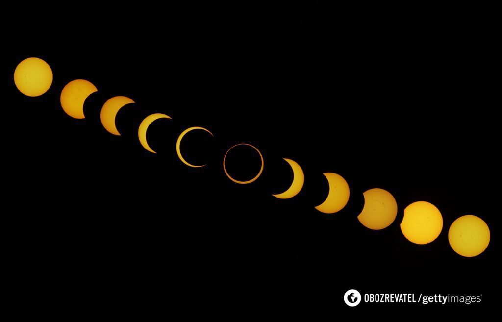 The sun turned into a ring of fire: how the solar eclipse took place on October 2. Photos and videos