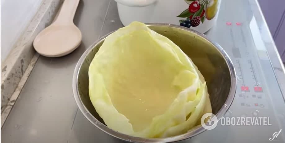 Soft cabbage leaves for cabbage rolls