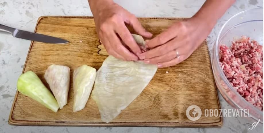 Technology for forming cabbage rolls