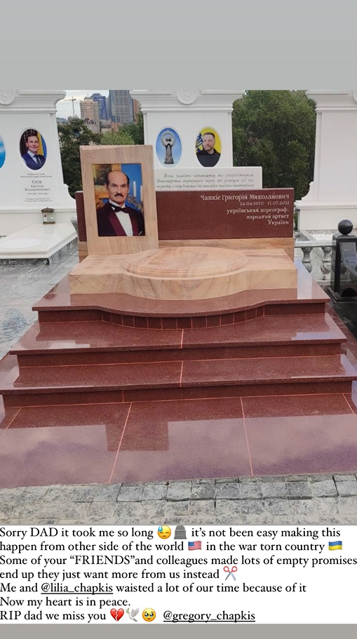 A monument to Hryhorii Chapkis was erected three years after his death: what the legendary choreographer's grave looks like. Video