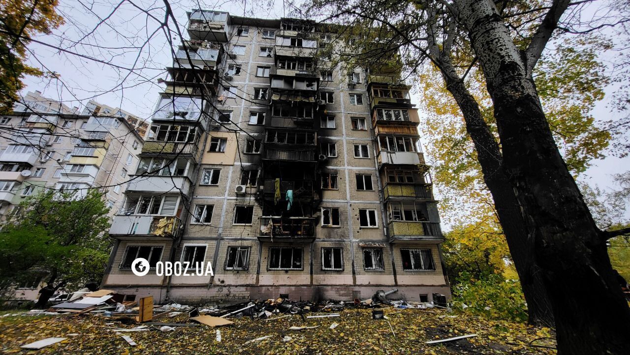 Apartments on several floors burned down, a child was among the victims: the consequences of another Russian attack on Kyiv. Photos and video